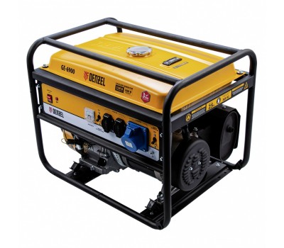 Генератор бензиновый GE 6900, 5.5 кВт, 220 В/50 Гц, 25 л, ручной старт Denzel