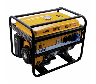 Генератор бензиновый GE 6900, 5.5 кВт, 220 В/50 Гц, 25 л, ручной старт Denzel