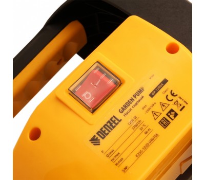 Садовый поверхностный насос GP1200Х, 1200 Вт, 3700 л/ч, подъем 46 м, нержавейка Denzel