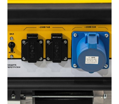 Генератор бензиновый GE 7900, 6.5 кВт, 220 В/50 Гц, 25 л, ручной пуск Denzel