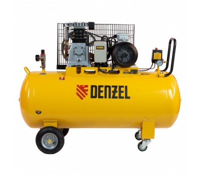 Компрессор воздушный BCI3000-T/200, ременный привод , 3.0 кВт, 200 литров, 530 л/мин Denzel