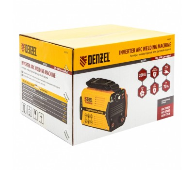 Аппарат инверторный дуговой сварки DS-200 Compact, 200 А, ПВ 70%, диаметр электрода 1.6-5 мм Denzel