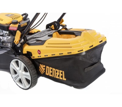 Газонокосилка бензиновая GLD-520SP, 196 куб.см, ширина 52 см, привод, 7 уровней,травосборник 60 л Denzel