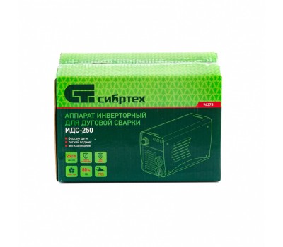 Аппарат инверторный дуговой сварки ИДС-250, 250 А, ПВ 80%, диаметр электрода 1.6-5 мм Сибртех