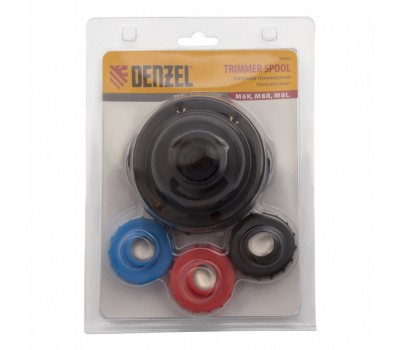 Катушка триммерная полуавтомат, шестигранник HEX х 15/6, болт М6 правый, М8 правый, М8 левый Denzel