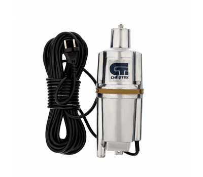 Вибрационный насос СВН300Н-15, нижний забор, 300 Вт, напор 75 м, 1200 л/ч, кабель 15 м Сибртех