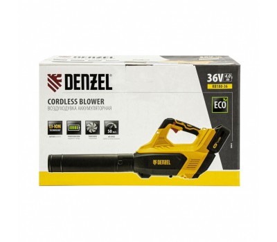 Воздуходувка аккумуляторная RB180-36, Li-ion, 36 В, 4 Ач, 180 км/ч, 820 м3/ч Denzel