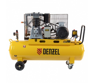 Компрессор воздушный, ременный привод BCI4000-T/100, 4.0 кВт, 100 литров, 690 л/мин Denzel
