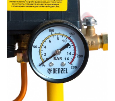 Компрессор воздушный, ременный привод BCI5500-T/200, 5.5 кВт, 200 литров, 850 л/мин Denzel