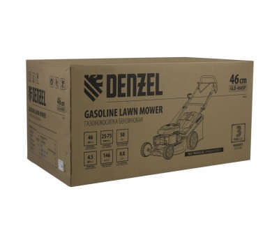 Газонокосилка бензиновая GLD-460SP, 146 куб.см, ширина 46 см, привод 7 уровней, травосборник 50 л Denzel