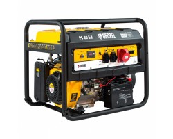 Генератор бензиновый PS 80 E-3, 6.6 кВт, 400 В, 25 л, электростартер Denzel