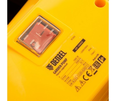 Садовый поверхностный насос GP 1000Х, 1000 Вт, 3500 л/ч, подъем 44 м, нержавейка Denzel