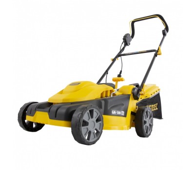 Газонокосилка электрическая GM-1800, 1800 Вт, ширина 38 см, 6 уровней, травосборник 40 л. Denzel