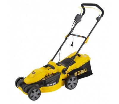 Газонокосилка электрическая GM-1800, 1800 Вт, ширина 38 см, 6 уровней, травосборник 40 л. Denzel