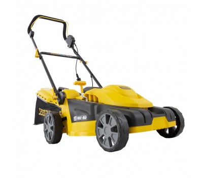 Газонокосилка электрическая GM-1800, 1800 Вт, ширина 38 см, 6 уровней, травосборник 40 л. Denzel