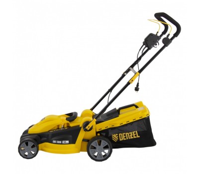 Газонокосилка электрическая GM-1800, 1800 Вт, ширина 38 см, 6 уровней, травосборник 40 л. Denzel
