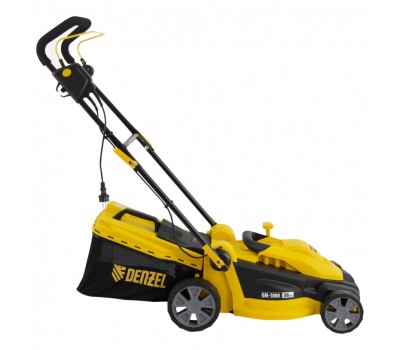Газонокосилка электрическая GM-1800, 1800 Вт, ширина 38 см, 6 уровней, травосборник 40 л. Denzel