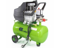 Компрессор воздушный КК-1500/24, 1.5 кВт, 198 л/мин, 24 л, прямой привод, масляный Сибртех