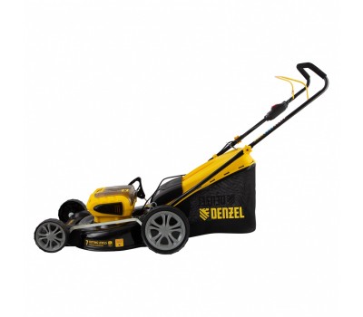 Газонокосилка аккумуляторная бесщеточная RLM450-36, Li-ion, 36 В, 4 Ач, 450 мм, травосборник 40 л Denzel