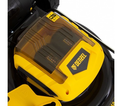 Газонокосилка аккумуляторная бесщеточная RLM450-36, Li-ion, 36 В, 4 Ач, 450 мм, травосборник 40 л Denzel