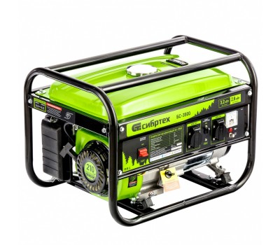 Генератор бензиновый БС-3500, 3.2 кВт, 230В, четырехтактный, 15 л, ручной стартер Сибртех