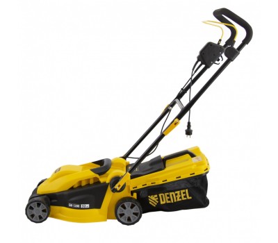 Газонокосилка электрическая GM-1200, 1200 Вт, ширина 32 см, 3 уровня, травосборник 25 л. Denzel