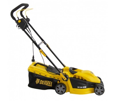 Газонокосилка электрическая GM-1200, 1200 Вт, ширина 32 см, 3 уровня, травосборник 25 л. Denzel