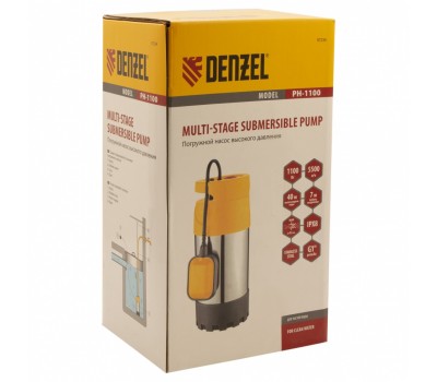 Погружной насос высокого давления PH1100, 1100Вт, подъем 40м, 5500 л/ч Denzel