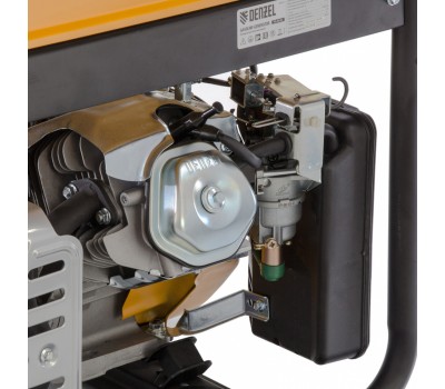 Генератор бензиновый PS 55 EA, 5.5 кВт, 230 В, 25 л, коннектор автоматики, электростартер Denzel