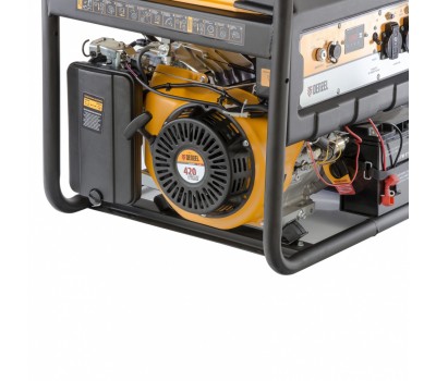 Генератор бензиновый PS 55 EA, 5.5 кВт, 230 В, 25 л, коннектор автоматики, электростартер Denzel