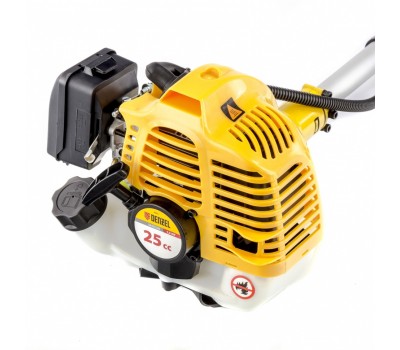 Триммер бензиновый DT 25, 25 см3, 1.3 л. с, неразъемная штанга, состоит из 2 частей Denzel