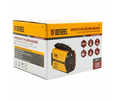 Аппарат инверторный дуговой сварки DS-180 Compact, 180 А, ПВ 70%, диаметр электрода 1.6-4 мм Denzel