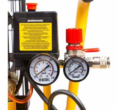 Компрессор воздушный BCI2300/50, ременный привод, 2.3 кВт, 50 литров, 400 л/мин Denzel