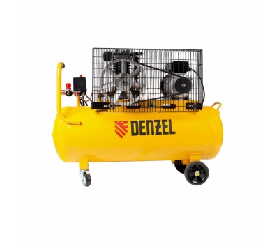 Компрессор воздушный BCI2300/100, ременный привод, 2.3 кВт, 100 литров, 400 л/мин Denzel