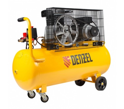 Компрессор воздушный BCI2300/100, ременный привод, 2.3 кВт, 100 литров, 400 л/мин Denzel