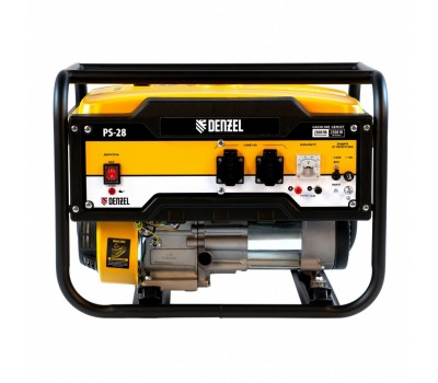 Генератор бензиновый PS 28, 2.8 кВт, 230 В, 15 л, ручной стартер Denzel