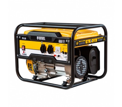 Генератор бензиновый PS 28, 2.8 кВт, 230 В, 15 л, ручной стартер Denzel