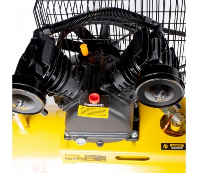 Компрессор воздушный BCV2300/100, ременный привод, 2.3 кВт, 100 литров, 440 л/мин Denzel