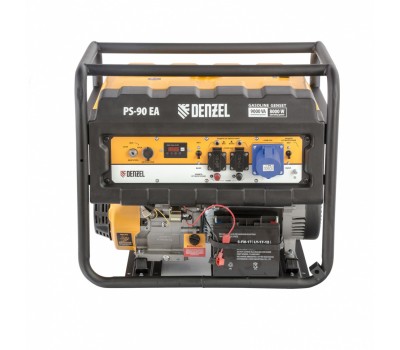 Генератор бензиновый PS 90 EA, 9.0 кВт, 230В, 25 л, коннектор автоматики, электростартер Denzel