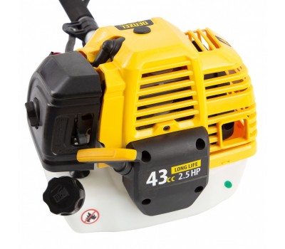 Триммер бензиновый DT 43, 43 см3, 2.5 л. с, неразъемная штанга, состоит из 2 частей Denzel