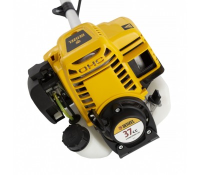 Триммер бензиновый DTL-37-4T, 4-тактный, 37 см3, неразъемная штанга, состоит из 2 частей Denzel