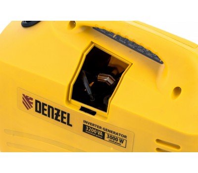 Генератор инверторный GT-3200iSE, 3.2 кВт, 230 В, бак 6 л, закрытый корпус, электростартер Denzel