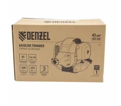 Триммер бензиновый DGT 430, 43 см3, 2.5 л. с, неразъемная штанга, состоит из 2 частей Denzel