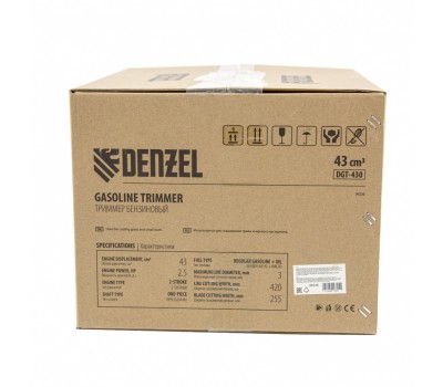 Триммер бензиновый DGT 430, 43 см3, 2.5 л. с, неразъемная штанга, состоит из 2 частей Denzel