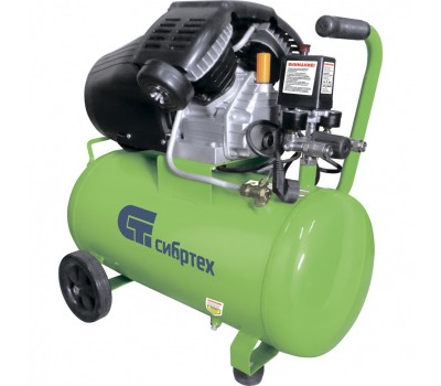 Компрессор воздушный КК-2200/50, 2.2 кВт, 350 л/мин, 50 л, прямой привод, масляный Сибртех