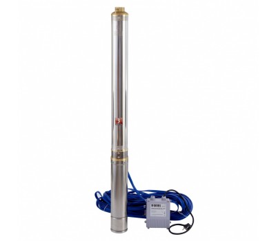 Скважинный насос DWC-4-140, центробежный, диаметр 4, 2000 Вт, 6000 л/ч, напор 140 м Denzel