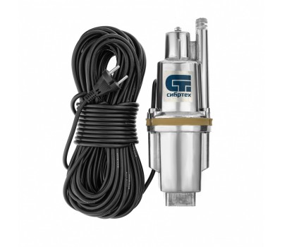 Вибрационный насос СВН300-25, верхний забор, 300 Вт, напор 75 м, 1200 л/ч, кабель 25 м Сибртех