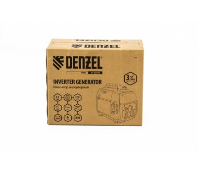 Генератор инверторный GT-2200iS, 2.2 кВт, 230 В, бак 4 л, закрытый корпус, ручной старт Denzel