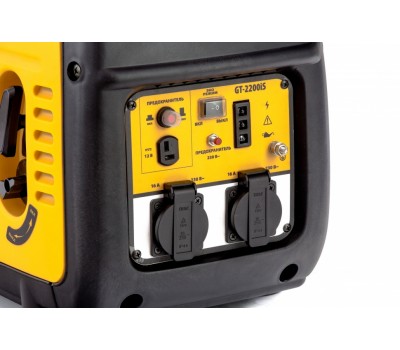 Генератор инверторный GT-2200iS, 2.2 кВт, 230 В, бак 4 л, закрытый корпус, ручной старт Denzel