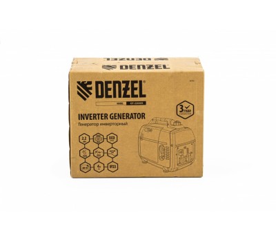 Генератор инверторный GT-2200iS, 2.2 кВт, 230 В, бак 4 л, закрытый корпус, ручной старт Denzel